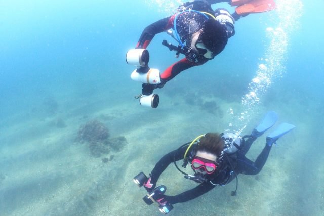 ダイビング、水中スクーター、福浦